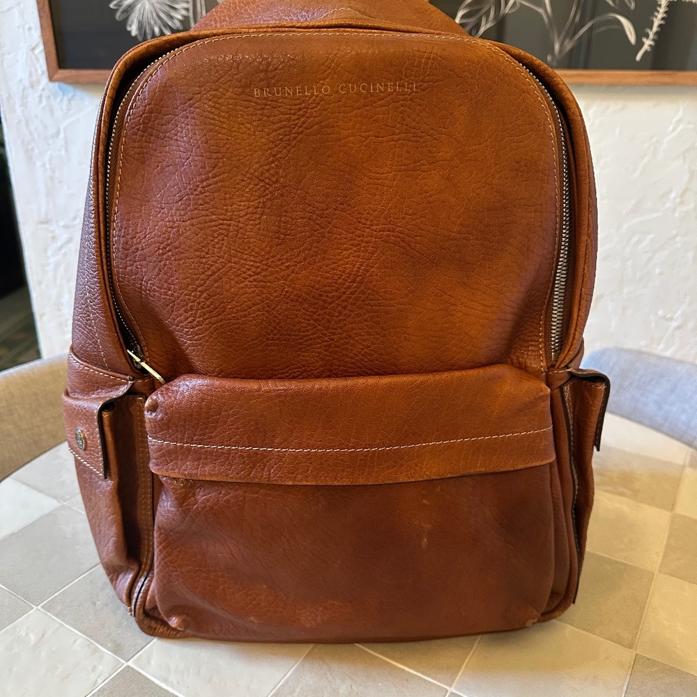 Brunello Cucinelli Deerskin leather backpack